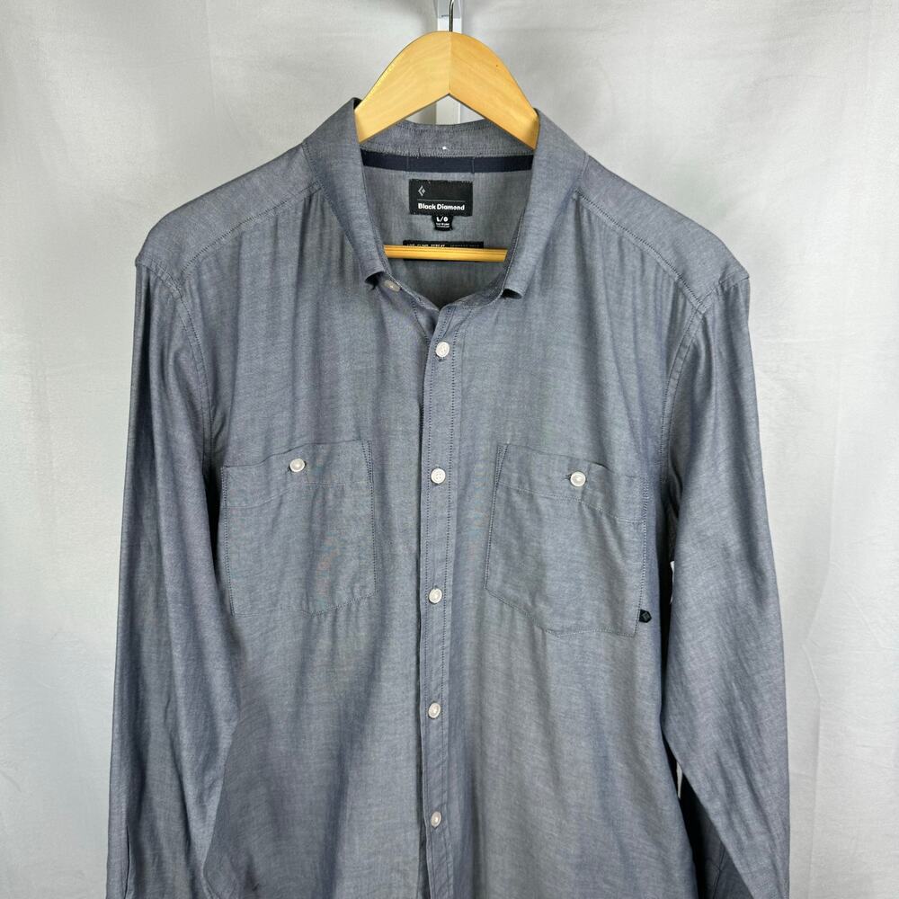 Black Diamond Gray Casual Button Down Shirt